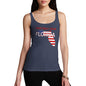 Novelty Tank Top Women Greetings From Florida USA Flag Women's Tank Top Medium Navy