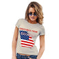 Womens Humor Novelty Graphic Funny T Shirt Greetings From Georgia USA Flag Women's T-Shirt Large Natural