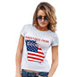 Womens Funny Sarcasm T Shirt Greetings From Georgia USA Flag Women's T-Shirt X-Large White