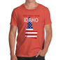 Funny Mens Tshirts Greetings From Idaho USA Flag Men's T-Shirt Medium Orange