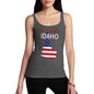 Womens Novelty Tank Top Christmas Greetings From Idaho USA Flag Women's Tank Top Large Dark Grey