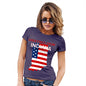 Womens Novelty T Shirt Christmas Greetings From Indiana USA Flag Women's T-Shirt Medium Plum