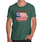 Funny Tee Shirts For Men Greetings From Iowa USA Flag Men's T-Shirt Medium Bottle Green