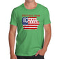 Funny T Shirts For Dad Greetings From Iowa USA Flag Men's T-Shirt X-Large Green