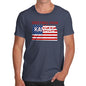 Funny T-Shirts For Guys Greetings From Kansas USA Flag Men's T-Shirt Large Navy