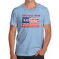 Funny Mens Tshirts Greetings From Kansas USA Flag Men's T-Shirt Small Sky Blue