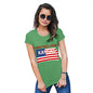 Womens Funny T Shirts Greetings From Kansas USA Flag Women's T-Shirt Small Green