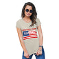 Womens Funny Tshirts Greetings From Kansas USA Flag Women's T-Shirt Small Natural