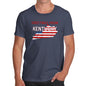 Novelty Tshirts Men Funny Greetings From Kentucky USA Flag Men's T-Shirt Large Navy