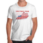 Funny Mens Tshirts Greetings From Kentucky USA Flag Men's T-Shirt Small White