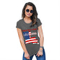 Womens Novelty T Shirt Christmas Greetings From Louisiana USA Flag Women's T-Shirt Small Dark Grey