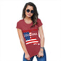 Funny Shirts For Women Greetings From Louisiana USA Flag Women's T-Shirt X-Large Red