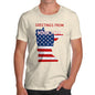 Mens Novelty T Shirt Christmas Greetings From Minnesota USA Flag Men's T-Shirt Small Natural