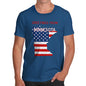 Funny Mens Tshirts Greetings From Minnesota USA Flag Men's T-Shirt X-Large Royal Blue