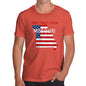 Funny Tee Shirts For Men Greetings From Missouri USA Flag Men's T-Shirt Medium Orange