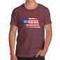 Funny T Shirts For Men Greetings From Nebraska USA Flag Men's T-Shirt Small Burgundy