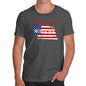 Funny Tee For Men Greetings From Nebraska USA Flag Men's T-Shirt Small Dark Grey