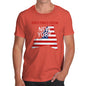 Funny T-Shirts For Men Greetings From New York USA Flag Men's T-Shirt X-Large Orange