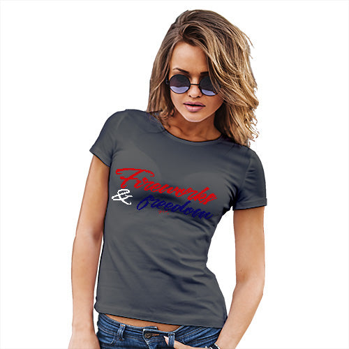 Funny T-Shirts For Women Sarcasm Fireworks & Freedom Women's T-Shirt Large Dark Grey
