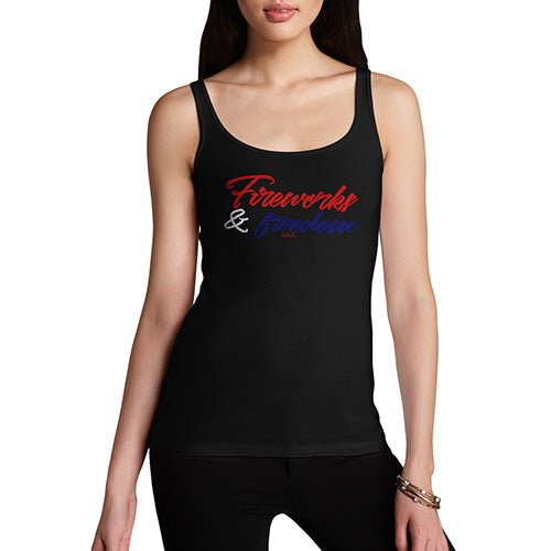 Funny Tank Top For Women Fireworks & Freedom Women's Tank Top X-Large Black