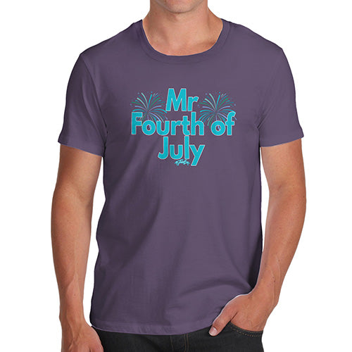 Mens Humor Novelty Graphic Sarcasm Funny T Shirt Mr Fourth Of July Men's T-Shirt X-Large Plum