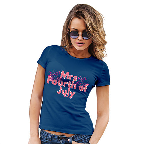 Funny Tshirts For Women Mrs Fourth Of July Women's T-Shirt X-Large Royal Blue
