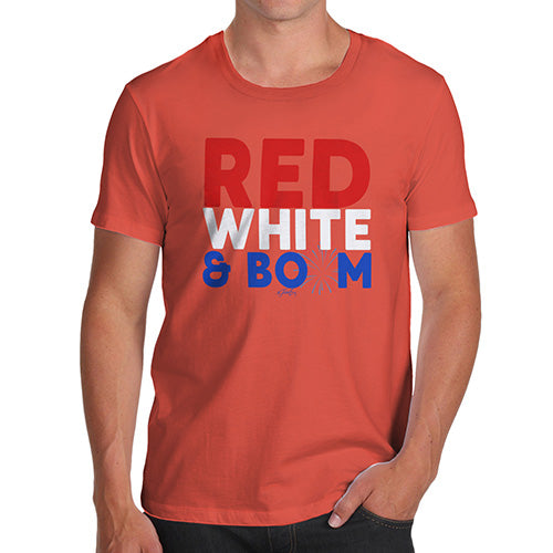 Mens T-Shirt Funny Geek Nerd Hilarious Joke Red, White & Boom Men's T-Shirt X-Large Orange