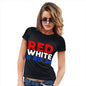 Womens Novelty T Shirt Christmas Red, White & Boom Women's T-Shirt Medium Black