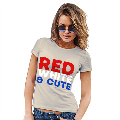 Funny Gifts For Women Red, White & Cute Women's T-Shirt X-Large Natural