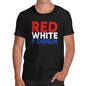 Funny Tee Shirts For Men Red, White & Drnuk Drunk Men's T-Shirt Medium Black