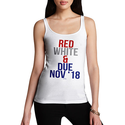 Funny Tank Top For Mom Red, White & Due Personalised Women's Tank Top Large White
