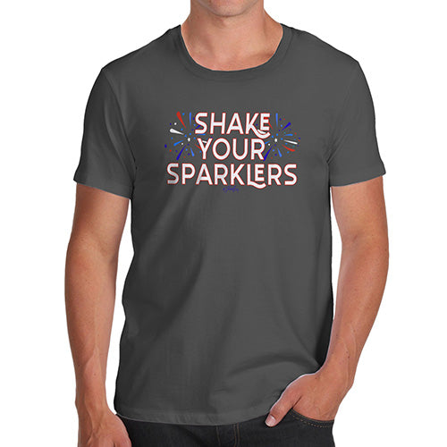 Funny Tee Shirts For Men Shake Your Sparklers 4th July Men's T-Shirt Small Dark Grey