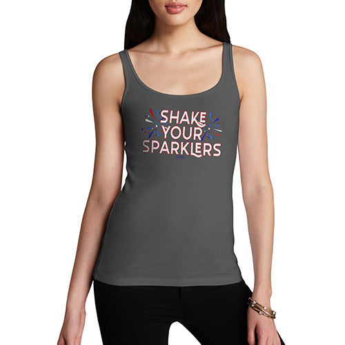 Women Funny Sarcasm Tank Top Shake Your Sparklers 4th July Women's Tank Top X-Large Dark Grey