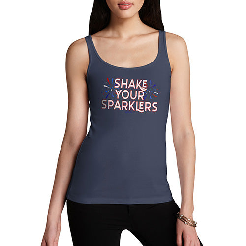 Womens Novelty Tank Top Shake Your Sparklers 4th July Women's Tank Top Small Navy