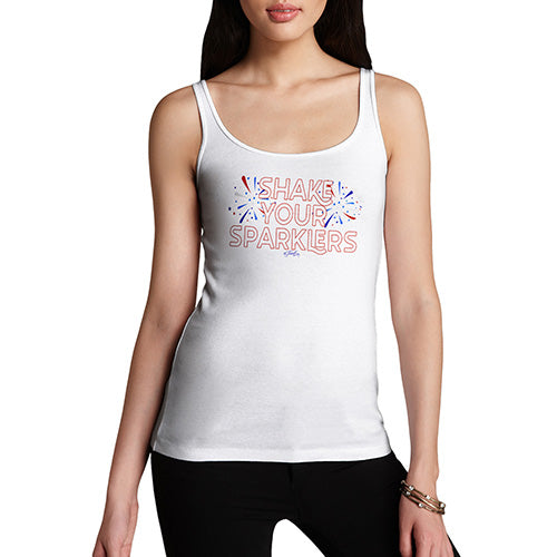 Funny Tank Top For Mom Shake Your Sparklers 4th July Women's Tank Top X-Large White