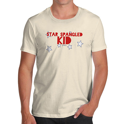 Mens T-Shirt Funny Geek Nerd Hilarious Joke Star Spangled Kid 4th July Men's T-Shirt Small Natural
