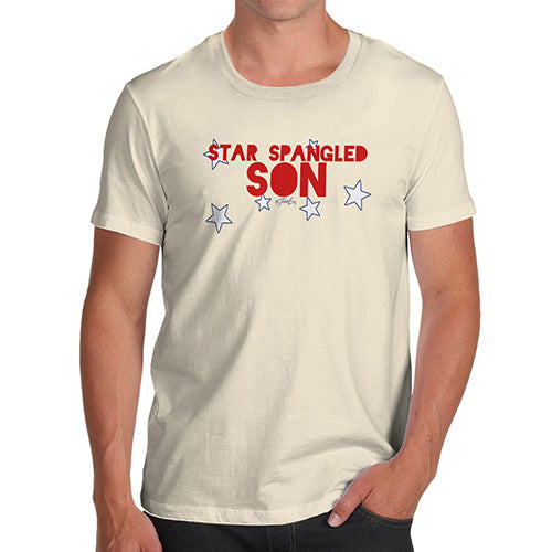 Funny Gifts For Men Star Spangled Son 4th July Men's T-Shirt Small Natural