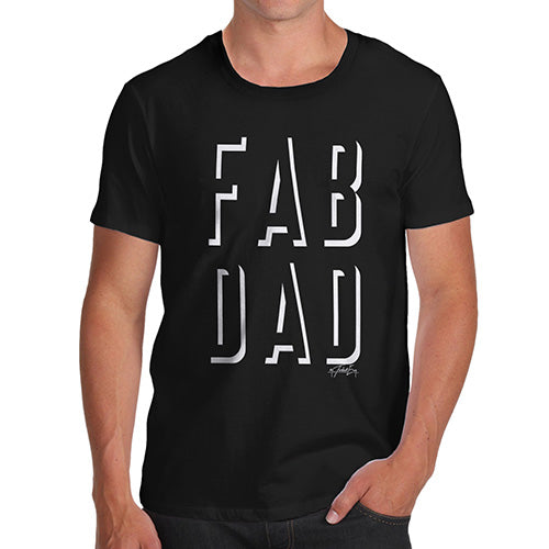 Mens T-Shirt Funny Geek Nerd Hilarious Joke Fab Dad Men's T-Shirt Medium Black