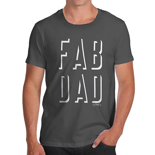 Mens Novelty T Shirt Christmas Fab Dad Men's T-Shirt Large Dark Grey