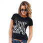 Womens Funny Sarcasm T Shirt I Sleep In So My Wife Doesn't Have To Women's T-Shirt Medium Black