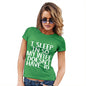 Womens Novelty T Shirt Christmas I Sleep In So My Wife Doesn't Have To Women's T-Shirt Small Green