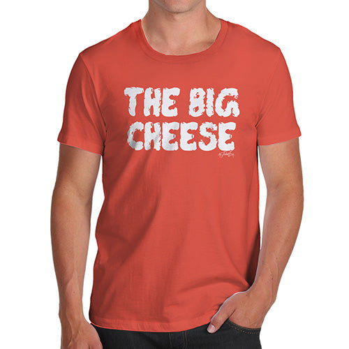 Novelty T Shirts For Dad The Big Cheese Men's T-Shirt Medium Orange