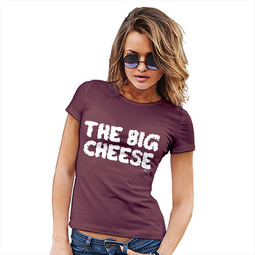 Funny T-Shirts For Women The Big Cheese Women's T-Shirt Medium Burgundy
