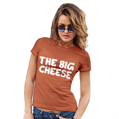 Novelty Tshirts Women The Big Cheese Women's T-Shirt Small Orange