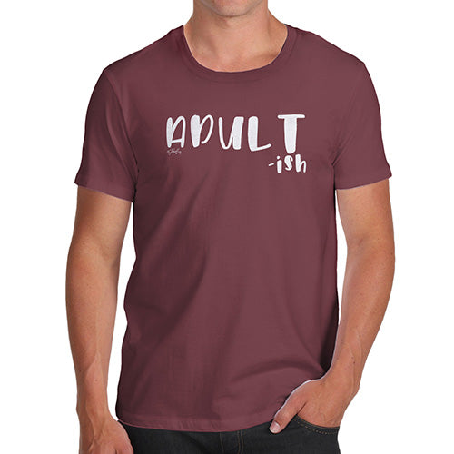 Mens Novelty T Shirt Christmas Adult-ish Men's T-Shirt Large Burgundy