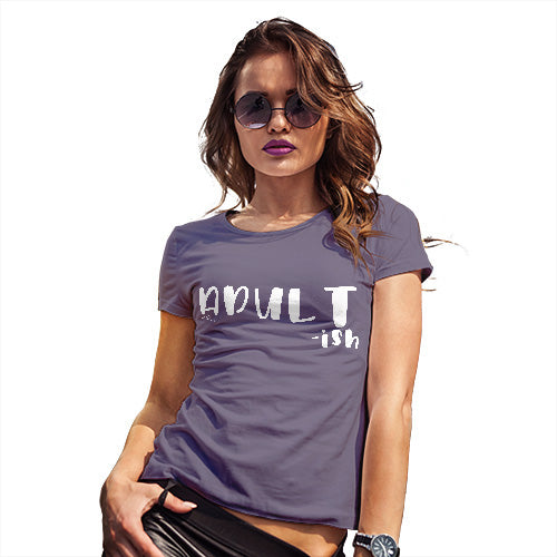 Novelty Tshirts Women Adult-ish Women's T-Shirt Medium Plum