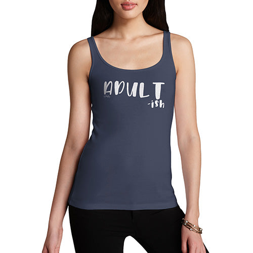 Novelty Tank Top Women Adult-ish Women's Tank Top Large Navy