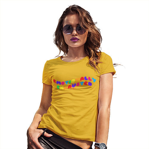 Funny T Shirts For Mum Emotionally Exhausted Women's T-Shirt Small Yellow