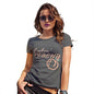 Womens Humor Novelty Graphic Funny T Shirt Feelin' Peachy Women's T-Shirt Large Dark Grey