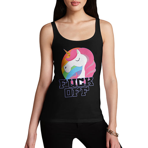 Funny Gifts For Women F-ck Off Unicorn Women's Tank Top Large Black